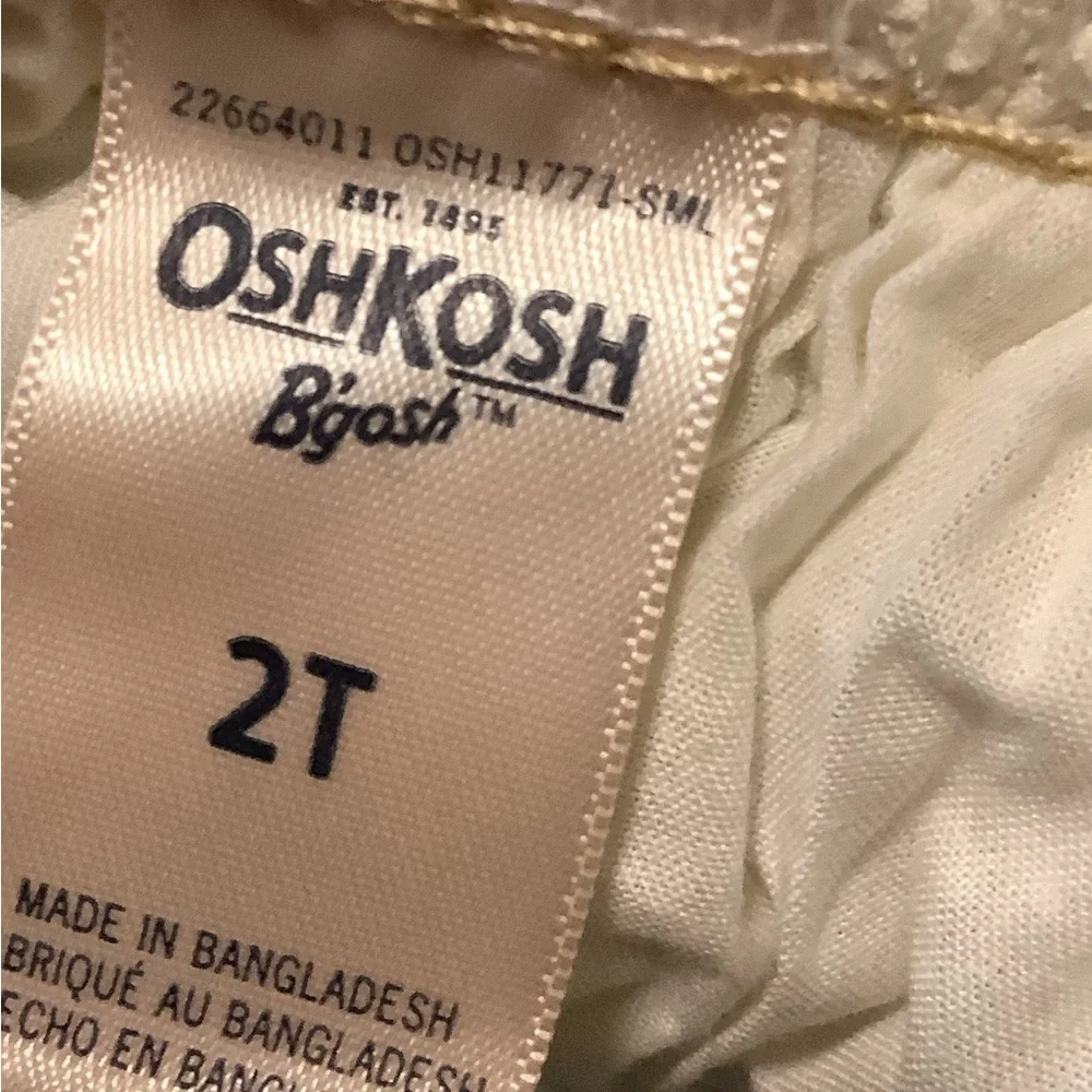 Osh kosh Bgosh little toddler girls 2T‎ blue denim ivory tulle tutu jumper dress